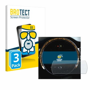 Front side of a product packaging with the brand logo BROTECT. Next to it is the device Mini Cooper 2021 Infotainment System 8