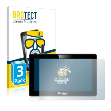 Front side of a product packaging with the brand logo BROTECT. Next to it is the device Portkeys BM5 WR shown with the corresp