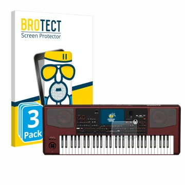 Front side of a product packaging with the brand logo BROTECT. Next to it is the device KORG Pa1000 shown with the correspondi