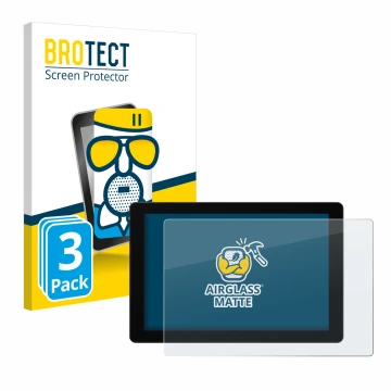 Front side of a product packaging with the brand logo BROTECT. Next to it is the device SmallHD Cine 7 shown with the correspo