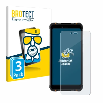 Front side of a product packaging with the brand logo BROTECT. Next to it is the device Hotwav T5 Pro shown with the correspon