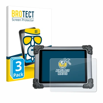 Front side of a product packaging with the brand logo BROTECT. Next to it is the device Autel MaxiSys MS908S shown with the co