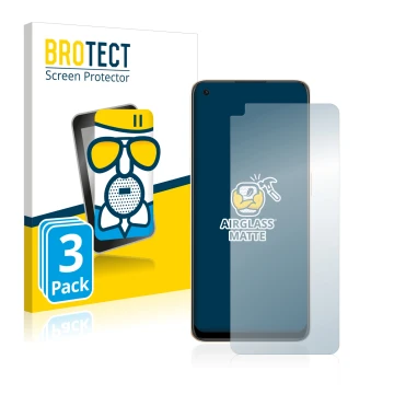 Front side of a product packaging with the brand logo BROTECT. Next to it is the device Oppo Reno 8 shown with the correspondi