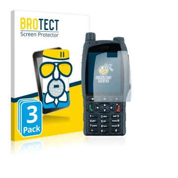 Front side of a product packaging with the brand logo BROTECT. Next to it is the device Sepura SC21 shown with the correspondi