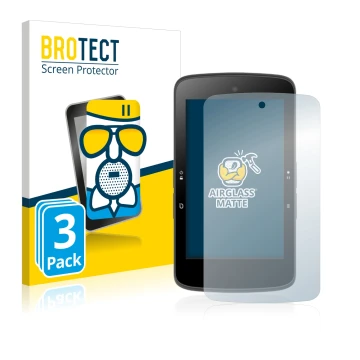 Front side of a product packaging with the brand logo BROTECT. Next to it is the device Bryton Rider S800 shown with the corre