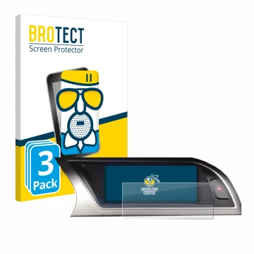 Front side of a product packaging with the brand logo BROTECT. Next to it is the device Audi Audi A4 B8 (2012-2015) MMI Naviga