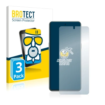 Front side of a product packaging with the brand logo BROTECT. Next to it is the device OnePlus 10T 5G shown with the correspo