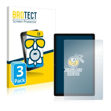 Front side of a product packaging with the brand logo BROTECT. Next to it is the device Blackview Tab 13 shown with the corres