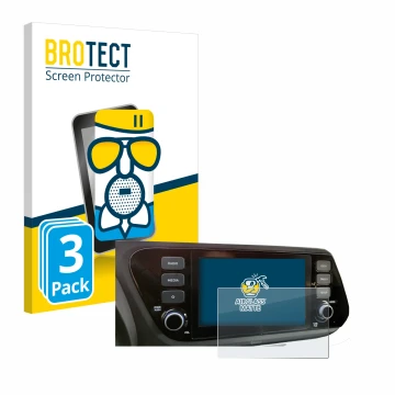 Front side of a product packaging with the brand logo BROTECT. Next to it is the device Hyundai i20 2020 8
