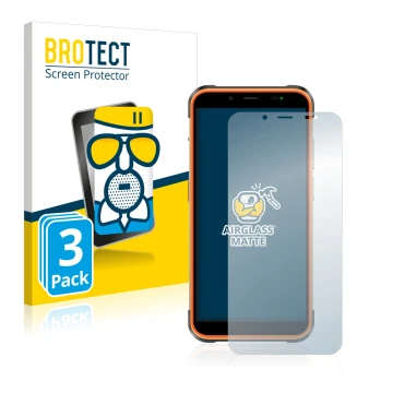 Front side of a product packaging with the brand logo BROTECT. Next to it is the device Ulefone Power Armor 16 Pro shown with 
