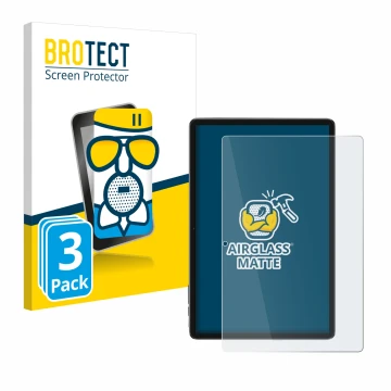Front side of a product packaging with the brand logo BROTECT. Next to it is the device Blackview Tab 7 WiFi shown with the co