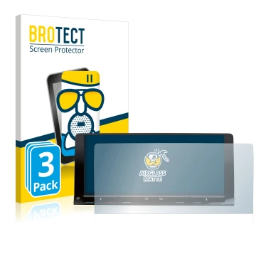 Front side of a product packaging with the brand logo BROTECT. Next to it is the device Volkswagen T7 Multivan Life Discover M