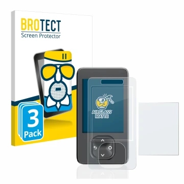 Front side of a product packaging with the brand logo BROTECT. Next to it is the device Dexcom G7 CGM shown with the correspon
