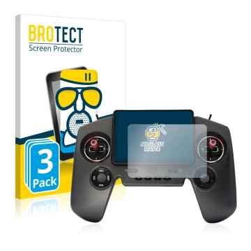 Front side of a product packaging with the brand logo BROTECT. Next to it is the device FrSky Twin Lite shown with the corresp