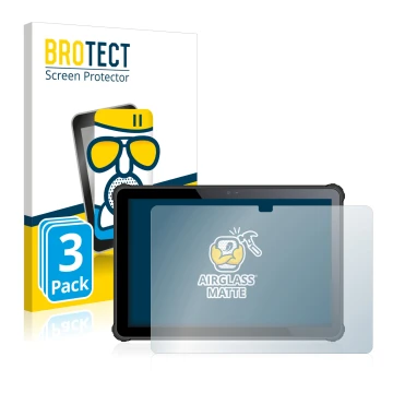 Front side of a product packaging with the brand logo BROTECT. Next to it is the device Oukitel RT2 shown with the correspondi