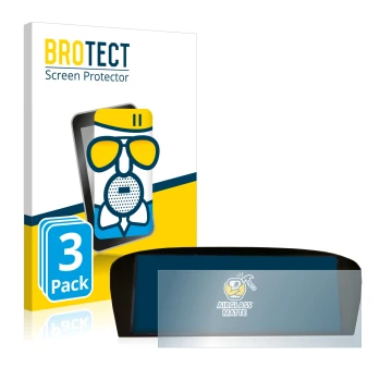 Front side of a product packaging with the brand logo BROTECT. Next to it is the device BMW E91 320d CiC Professional shown wi