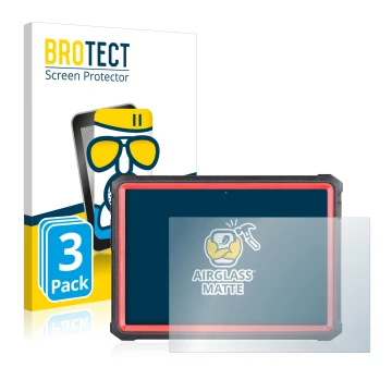 Front side of a product packaging with the brand logo BROTECT. Next to it is the device Launch X-431 PRO3S+ V2.0 shown with th