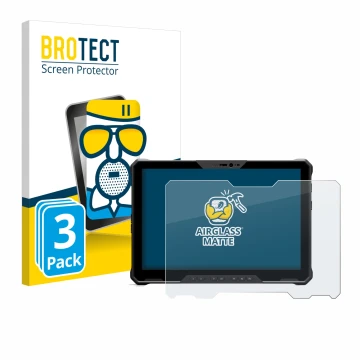 Front side of a product packaging with the brand logo BROTECT. Next to it is the device Dell Latitude 7230 Rugged Extreme show