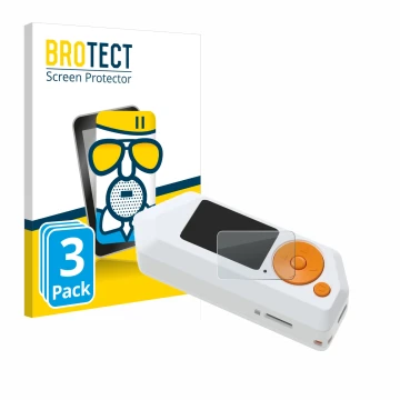 Front side of a product packaging with the brand logo BROTECT. Next to it is the device Flipper Zero FZ.1 shown with the corre