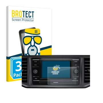 Front side of a product packaging with the brand logo BROTECT. Next to it is the device Volkswagen Crafter Composition Colour 