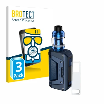 Front side of a product packaging with the brand logo BROTECT. Next to it is the device GeekVape Aegis Legend 2 L200 shown wit