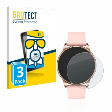 Front side of a product packaging with the brand logo BROTECT. Next to it is the device Levowatch F2 shown with the correspond