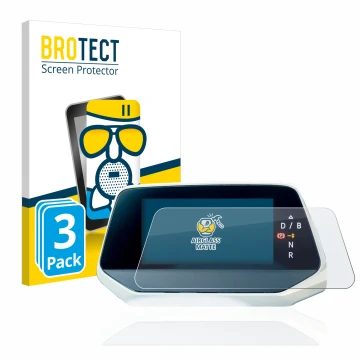Front side of a product packaging with the brand logo BROTECT. Next to it is the device Volkswagen ID.5 Digitalcockpit shown w