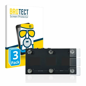 Front side of a product packaging with the brand logo BROTECT. Next to it is the device Morningstar MC6 Pro shown with the cor