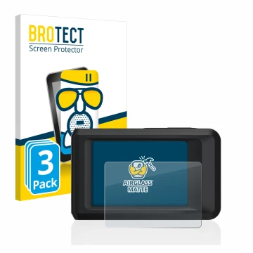 Front side of a product packaging with the brand logo BROTECT. Next to it is the device Hikmicro Pocket 2 shown with the corre