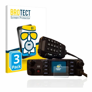 Front side of a product packaging with the brand logo BROTECT. Next to it is the device AnyTone AT-D578UV plus shown with the 