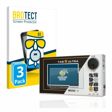Front side of a product packaging with the brand logo BROTECT. Next to it is the device Rover TAB 5 ULTRA shown with the corre