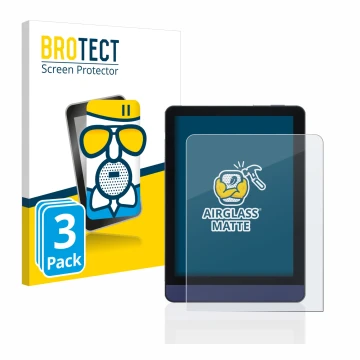 Front side of a product packaging with the brand logo BROTECT. Next to it is the device Meebook M6 6