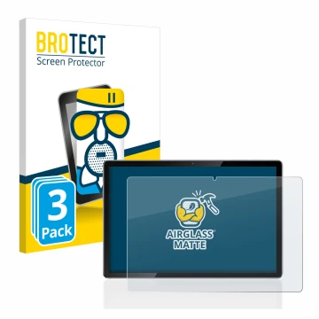 Front side of a product packaging with the brand logo BROTECT. Next to it is the device Blackview Tab 12 Pro shown with the co