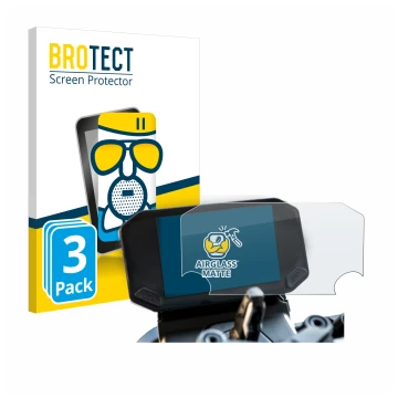 Front side of a product packaging with the brand logo BROTECT. Next to it is the device VOGE 350 AC shown with the correspondi