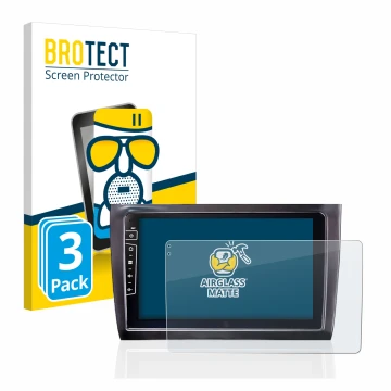 Front side of a product packaging with the brand logo BROTECT. Next to it is the device Dynavin D8-DF56 9
