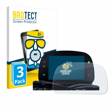 Front side of a product packaging with the brand logo BROTECT. Next to it is the device Moto Morini Seiemmezzo TFT Display 5