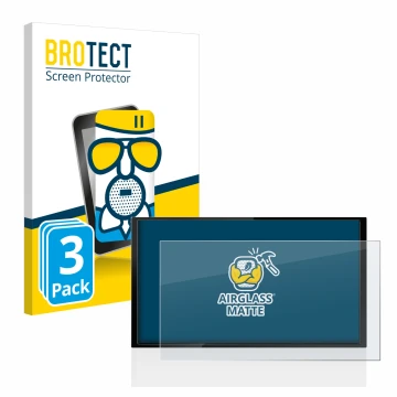 Front side of a product packaging with the brand logo BROTECT. Next to it is the device Kenwood DMX 7722DABS shown with the co