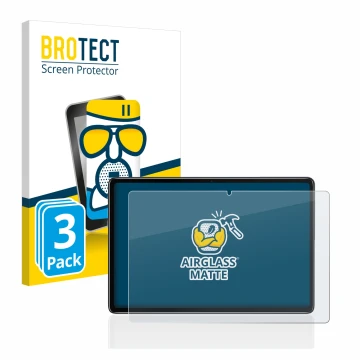 Front side of a product packaging with the brand logo BROTECT. Next to it is the device Blackview Tab 7 Pro shown with the cor