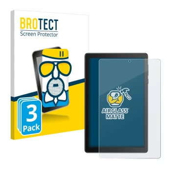 Front side of a product packaging with the brand logo BROTECT. Next to it is the device TCL Tab 8V shown with the correspondin