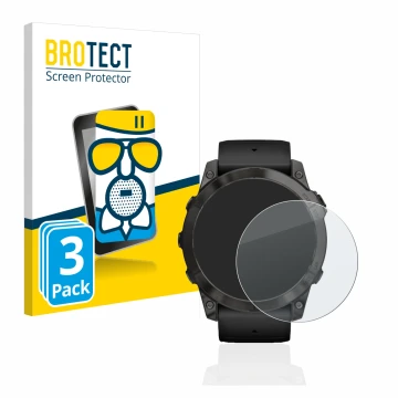 Front side of a product packaging with the brand logo BROTECT. Next to it is the device Garmin Epix Pro (Gen 2) (51 mm) shown 