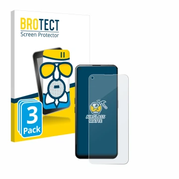 Front side of a product packaging with the brand logo BROTECT. Next to it is the device Unihertz Luna shown with the correspon