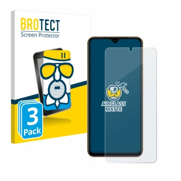 Front side of a product packaging with the brand logo BROTECT. Next to it is the device Vivo X80 Lite shown with the correspon