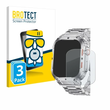 Front side of a product packaging with the brand logo BROTECT. Next to it is the device LIGE K-57 1.96