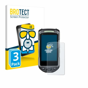 Front side of a product packaging with the brand logo BROTECT. Next to it is the device Keyence BT-A700 shown with the corresp