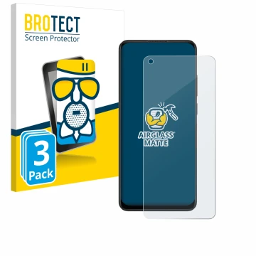 Front side of a product packaging with the brand logo BROTECT. Next to it is the device Oppo A78 4G shown with the correspondi