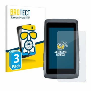 Front side of a product packaging with the brand logo BROTECT. Next to it is the device Sigma ROX 12.1 EVO shown with the corr