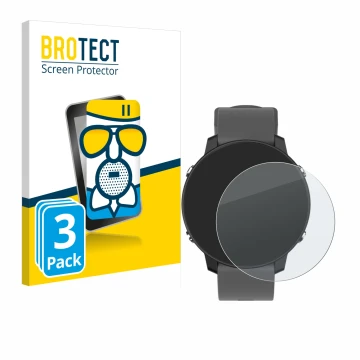 Front side of a product packaging with the brand logo BROTECT. Next to it is the device Shot Scope G5 GPS Watch shown with the