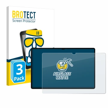 Front side of a product packaging with the brand logo BROTECT. Next to it is the device Samsung Galaxy Tab S9 Ultra WiFi shown