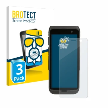 Front side of a product packaging with the brand logo BROTECT. Next to it is the device Honeywell CT47 shown with the correspo