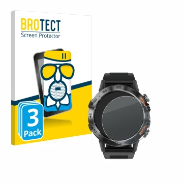 Front side of a product packaging with the brand logo BROTECT. Next to it is the device LIGE BW1846A 1.39
